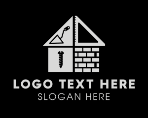 Brick Home Construction Builder Logo