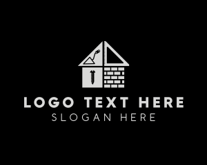 Attic - Brick Home Construction Builder logo design