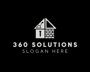 Brick Home Construction Builder logo design