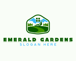 Gardener Lawn Mower logo design