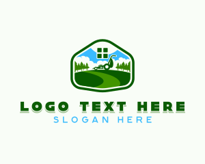 Tree - Gardener Lawn Mower logo design