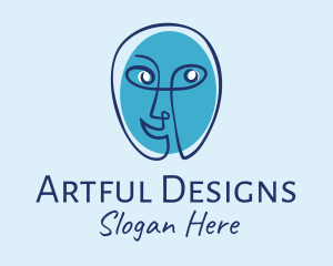 Blue Face Art  logo design