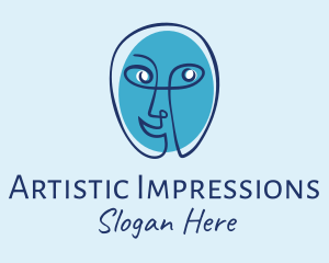 Blue Face Art  logo design