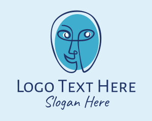 Line Art - Blue Face Art logo design