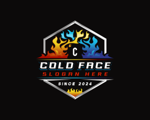 Hot Cold HVAC logo design