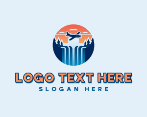 Flight - Waterfall Resort Airplane logo design