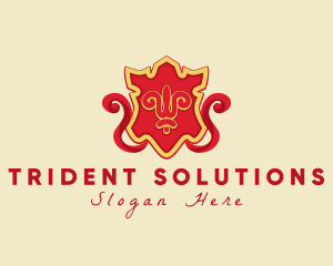 Royal Trident Crest Shield logo design