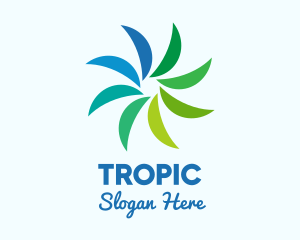 Tropical Leaves Brand  logo design