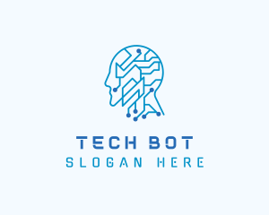 AI Bot Circuit Technology logo design