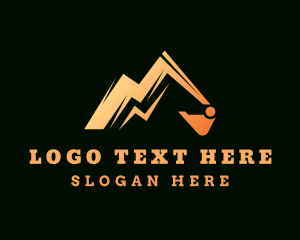 Digger - Orange Construction Excavation logo design