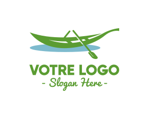 Leaf - Leafy Rowboat Boat logo design