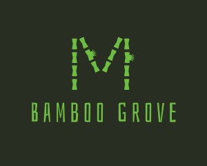 Bamboo - Green Bamboo Letter M logo design