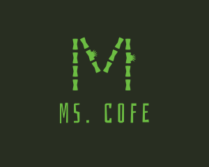 Green Bamboo Letter M logo design