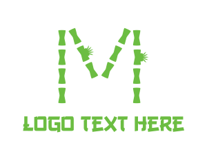 Log - Bamboo Letter M logo design