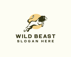 Wild Lion Jump logo design