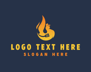 Barbecue - Hot Roast Chicken logo design