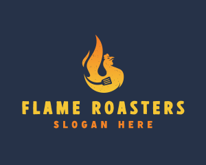 Roasting - Hot Roast Chicken logo design