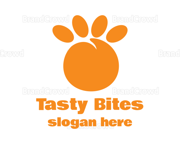 Orange Peach Paw Logo