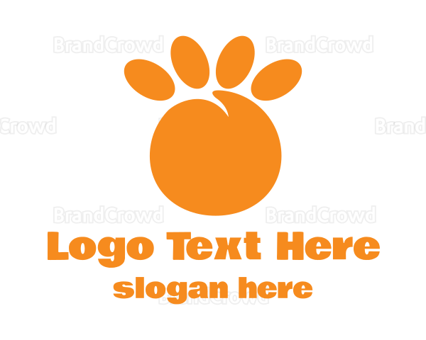 Orange Peach Paw Logo