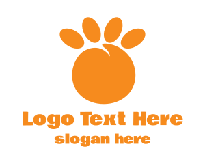 Animal - Orange Peach Paw logo design