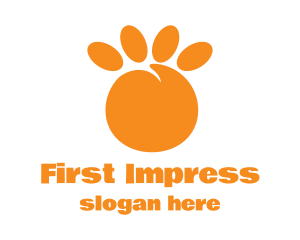 Impression - Orange Peach Paw logo design
