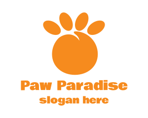 Paw - Orange Peach Paw logo design
