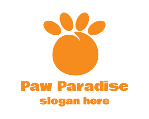 Orange Peach Paw logo design