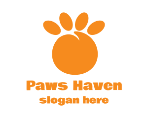 Orange Peach Paw logo design