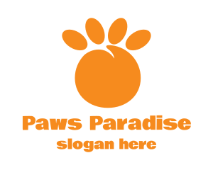 Orange Peach Paw logo design