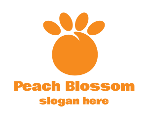 Peach - Orange Peach Paw logo design