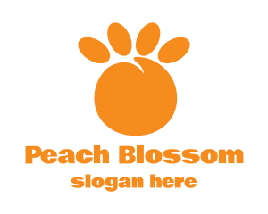 Orange Peach Paw logo design