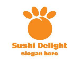 Orange Peach Paw logo design