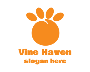 Orange Peach Paw logo design