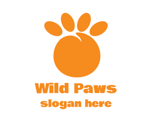 Orange Peach Paw logo design