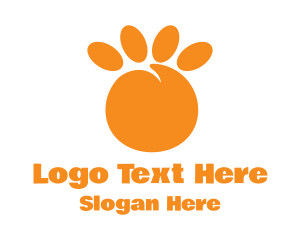 Orange Peach Paw Logo