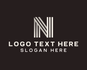 Apparel - Stripes Generic Letter N logo design