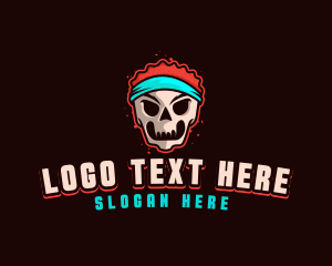 Scary - Sporty Skull Fitness logo design
