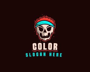 Athlete - Sporty Skull Fitness logo design