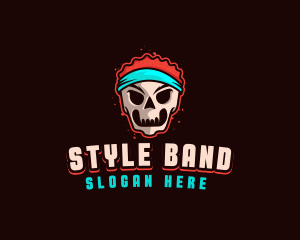 Headband - Sporty Skull Fitness logo design