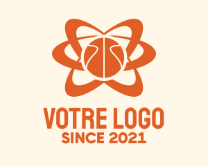 League - Orange Basketball Orbit logo design