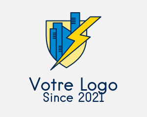 Thunder - City Electrical Shield logo design