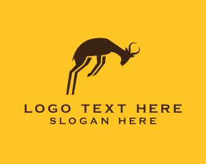 Horn - Jumping Wild Springbok logo design