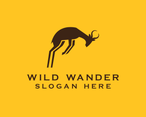 Jumping Wild Springbok logo design