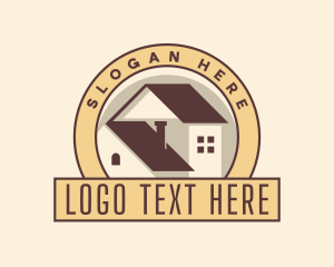 Apartment - House Roofing Construction logo design