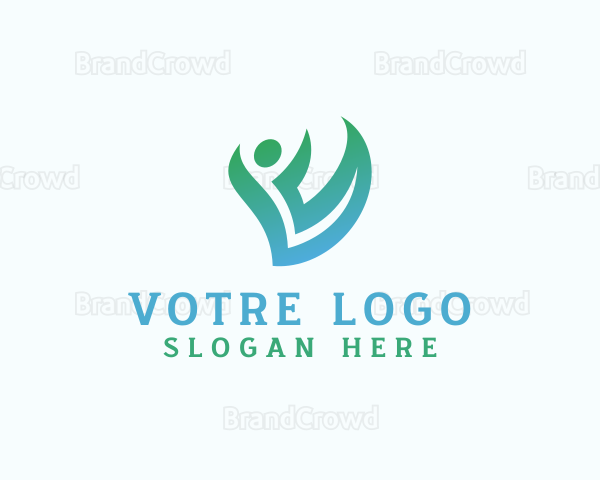 Human Foundation  Letter V Logo