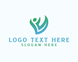 Yoga - Human Foundation  Letter V logo design