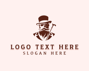 Fashion - Gentleman Hipster Grooming logo design