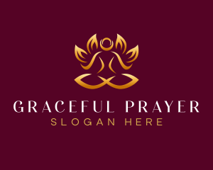 Praying - Spiritual Lotus Yoga logo design