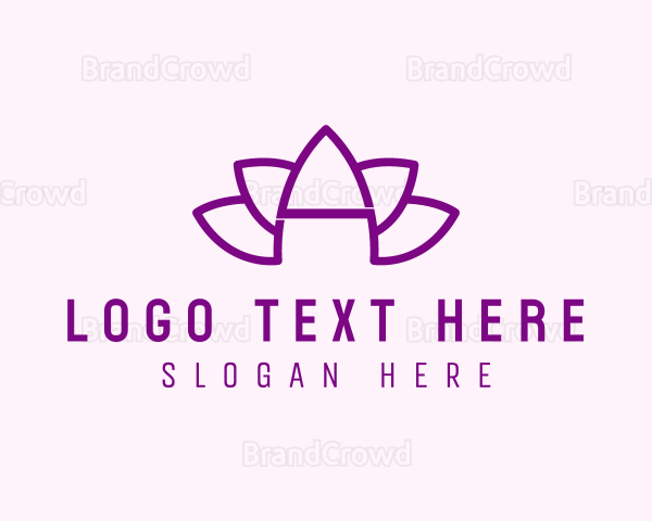 Purple Letter A Lotus Logo