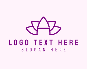 Flower Stand - Purple Letter A Lotus logo design